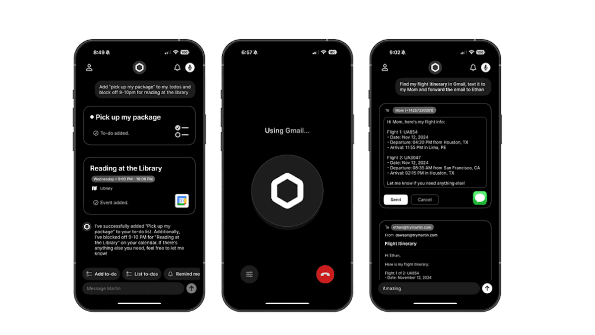 Trợ lý cá nhân Martin AI hỗ trợ SMS và cuộc gọi thoại