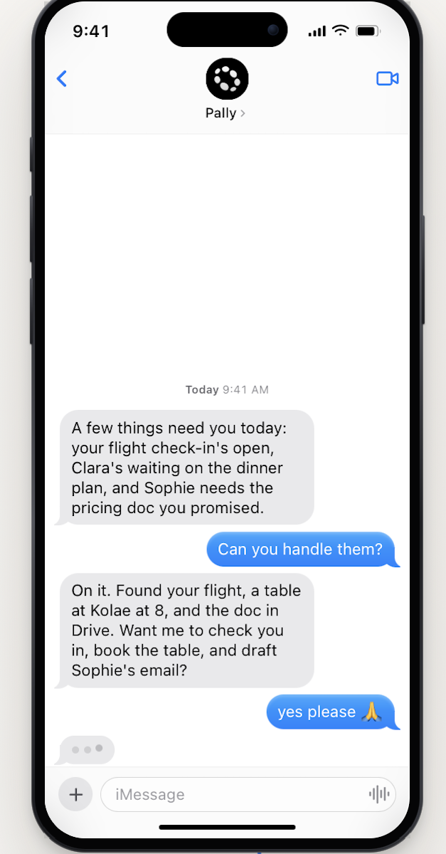 Trợ lý Pally AI quản lý lịch hẹn và hóa đơn trên WhatsApp